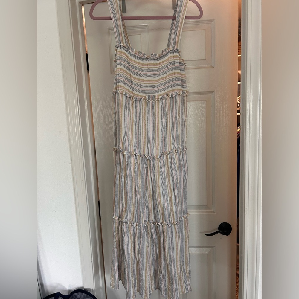 Max Studio Multicolor Striped midi dress 100% cotton and lined